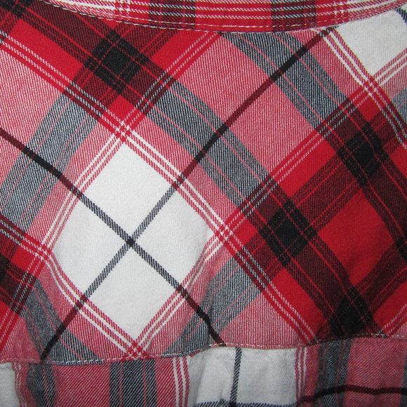 1X Plus Size Fashion Bug Red Flannel COTTON Shirt blouse top - Picture 3 of 3